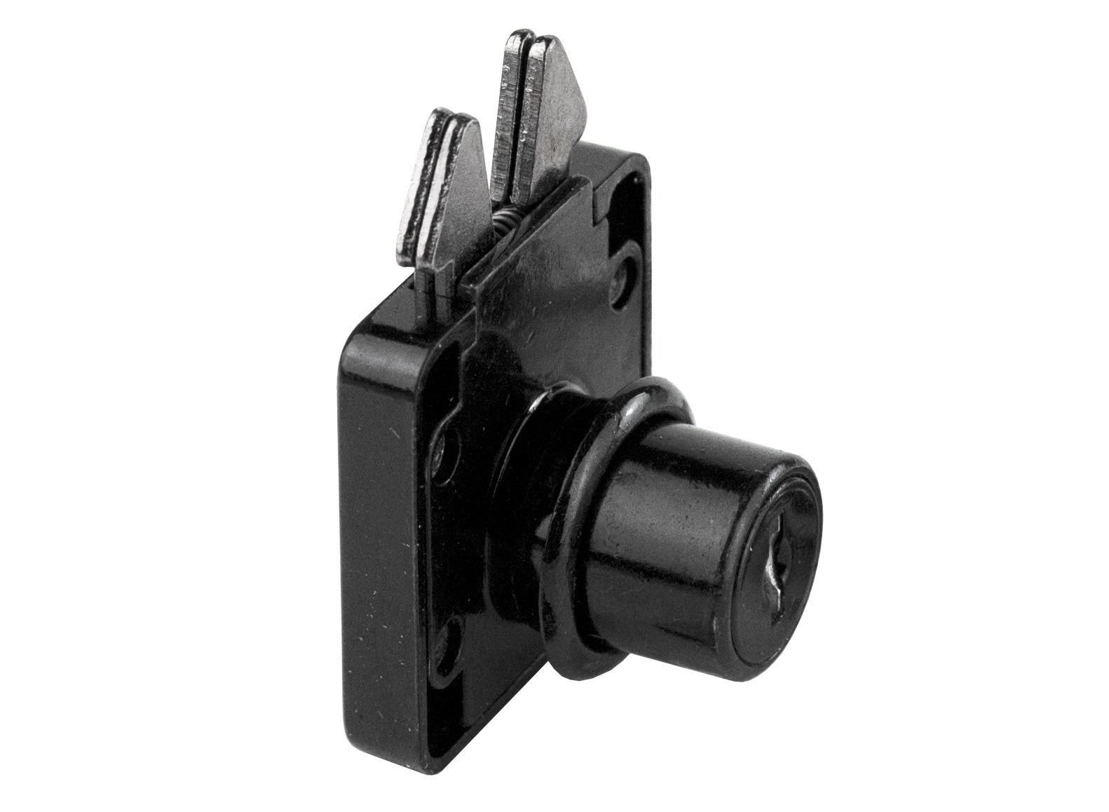 Högkvalitativt skruvbart rulljalusilås, yta: svart anodiserad, version: nyckelad på olika sätt, 14.01.456-0. Skjutdörrlås för rulljalusier, möbelskjutdörrar och mycket mer, av SISO Danmark - Bild 2