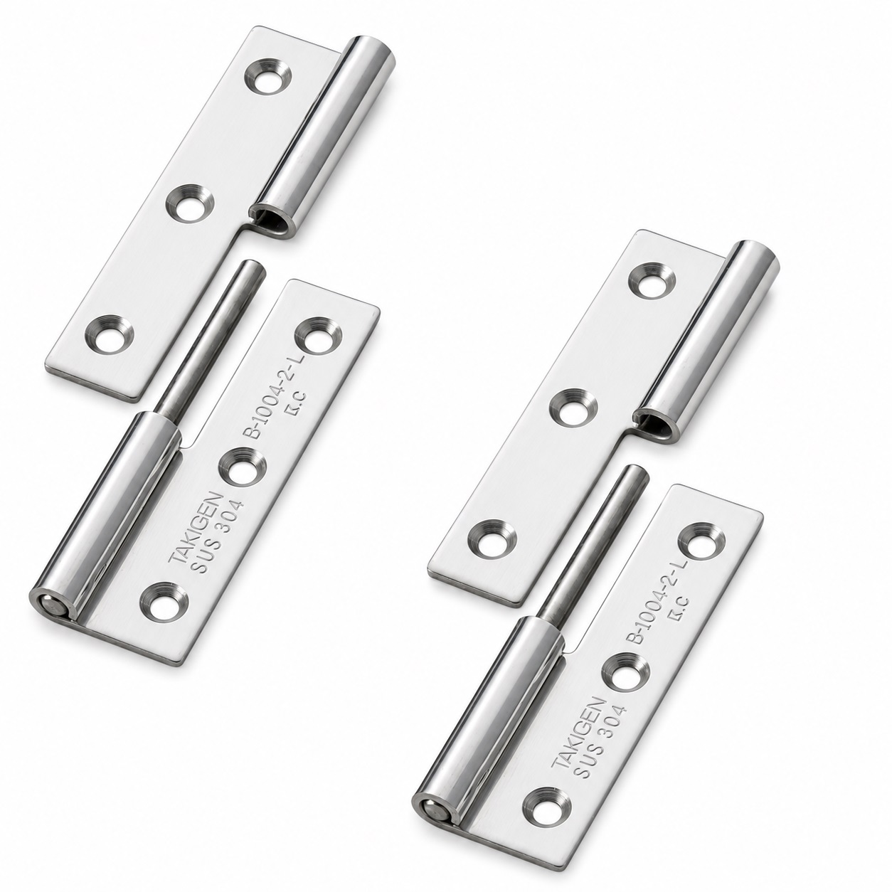 2 högkvalitativa postergångjärn, B-1004-2-L, höjd: 64 mm, från TAKIGEN, lastkapacitet: 10 kg (23 lbs), version: vänster. Produktbild