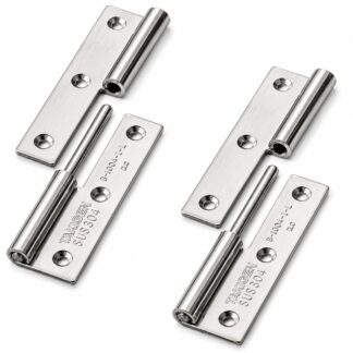 2-delars högkvalitativ postergångjärn, gjort av SUS304 rostfritt stål, lastkapacitet: 15 kg (34 lbs), 75 mm (2-61/64"), version: vänster, B-1004-1-L. Robust lyftjärn för dörrar, underhållsluckor och mycket mer, av TAKIGEN (Japan)