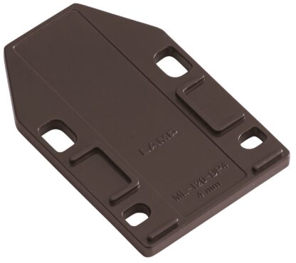 4 stycken distansplatta, tillverkad av polyacetal, yta: brun, 70 mm (2-3/4"), ML-120-DP4-BR. Kompensationsplatta för magnetiska snäpplås ML-120BR, ML-120W och ML-120BL från Sugatsune, av Sugatsune / LAMP® (Japan) - Bild 5