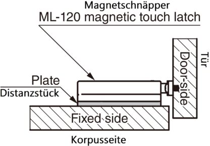 4 stycken distansplatta, tillverkad av polyacetal, yta: brun, 70 mm (2-3/4"), ML-120-DP4-BR. Kompensationsplatta för magnetiska snäpplås ML-120BR, ML-120W och ML-120BL från Sugatsune, av Sugatsune / LAMP® (Japan) - Bild 3