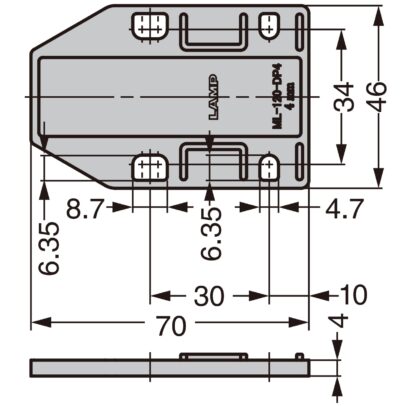 4 stycken distansplatta, tillverkad av polyacetal, yta: vit, 70 mm (2-3/4"), ML-120-DP4-WT. Kompensationsplatta för magnetiska snäpplås ML-120BR, ML-120W och ML-120BL från Sugatsune, av Sugatsune / LAMP® (Japan) - Bild 2