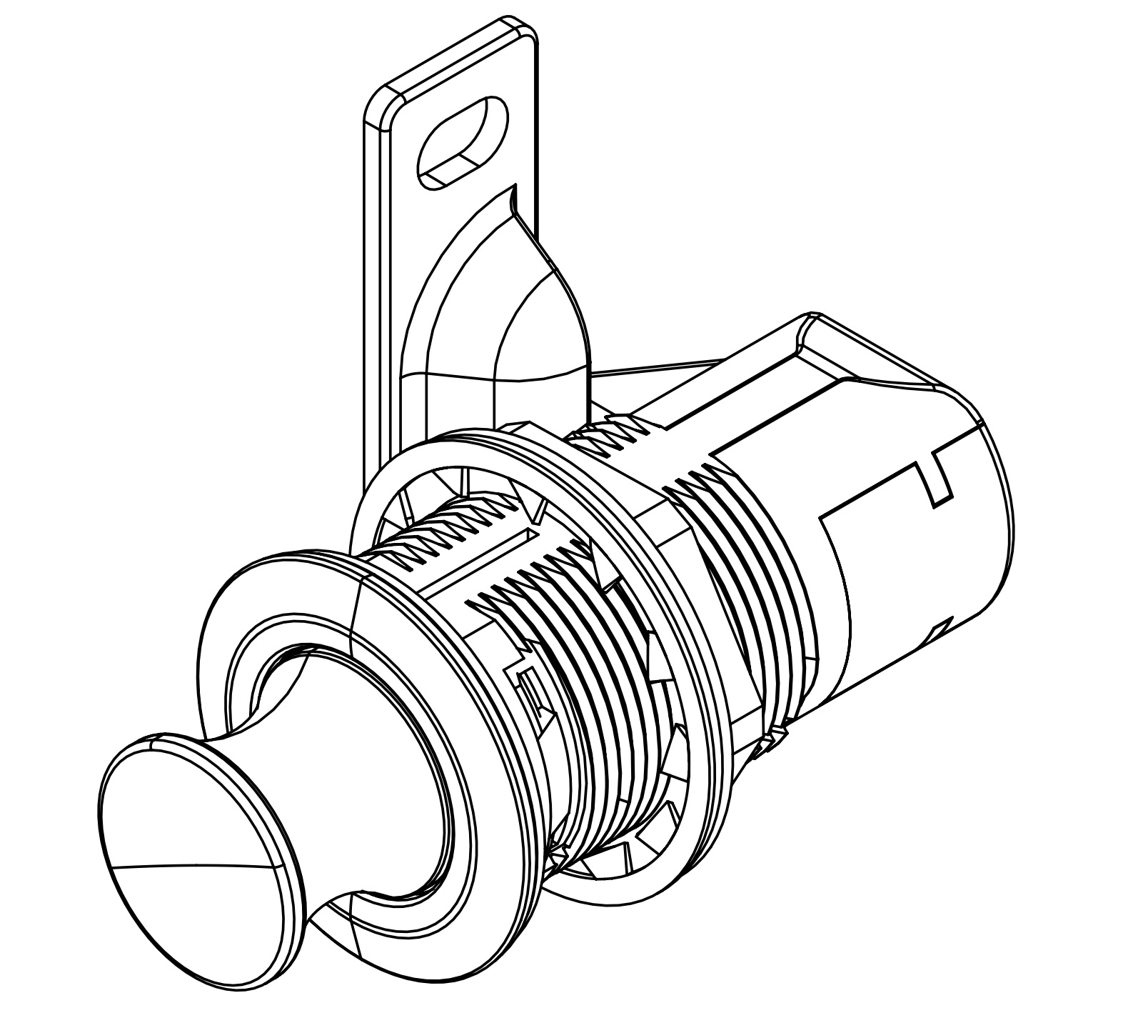 Högkvalitativ snäppfäste med handtagsfunktion och spärrlåsfunktion, tillverkad av zamak, yta: förkromad, version: rund, 14.03.060-0. - Bild 8