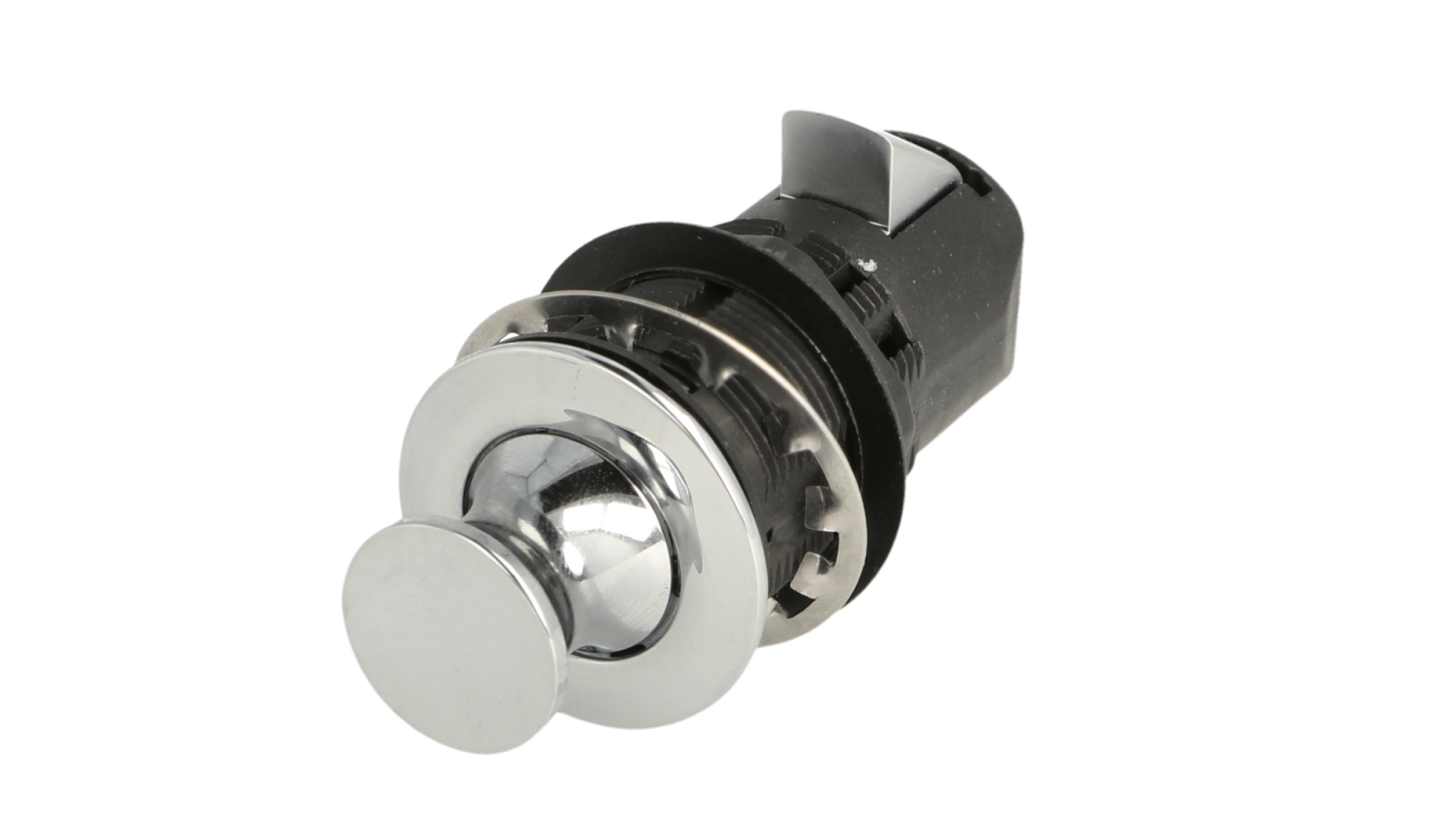 Högkvalitativ snäppfäste med handtagsfunktion och spärrlåsfunktion, tillverkad av zamak, yta: förkromad, version: rund, 14.03.060-0. - Bild 2