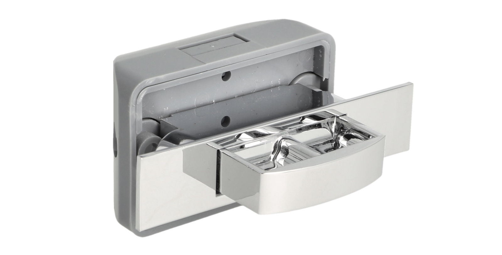 Högkvalitativ snäppfäste med soft-close och handtagsfunktion, tillverkad av zamak, yta: förkromad, design: rektangulär, 14.03.042-0. - Bild 8