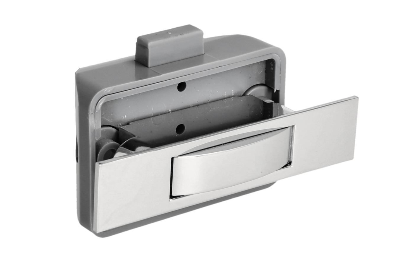 Högkvalitativ snäppfäste med soft-close och handtagsfunktion, tillverkad av zamak, yta: förkromad, design: rektangulär, 14.03.042-0. - Bild 2