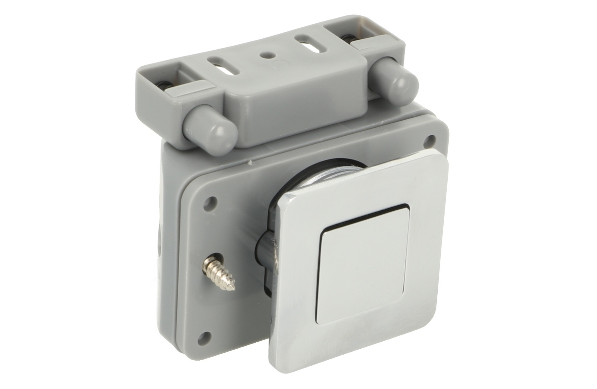 Högkvalitativ tryckknapp med soft-close och handtagsfunktion, tillverkad av zamak, yta: förnicklad, version: fyrkantig, 14.03.065-0. Solid snäpplås för husvagn, yacht, privatplan och mycket mer, av SISO Danmark - Bild 7