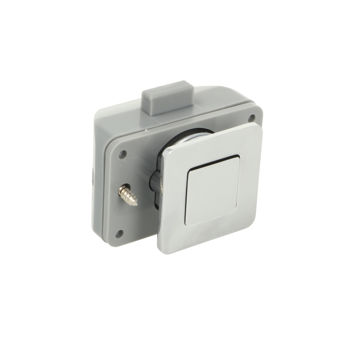 Högkvalitativ tryckknapp med soft-close och handtagsfunktion, tillverkad av zamak, yta: förnicklad, version: fyrkantig, 14.03.065-0. Solid snäpplås för husvagn, yacht, privatplan och mycket mer, av SISO Danmark - Bild 4