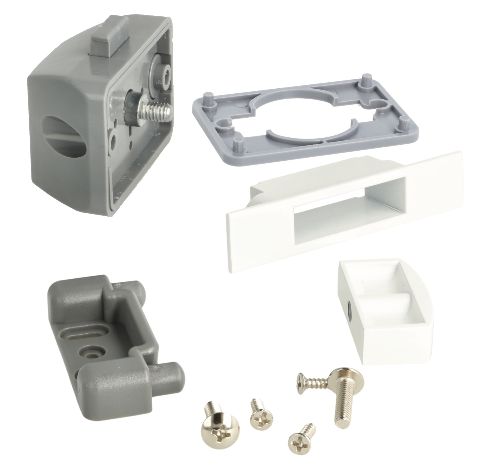 Högkvalitativ snäpplås med soft-close och handtagsfunktion, tillverkad av Zamak, yta: vit, finish: rektangulär, 14.03.045-0. - Bild 6