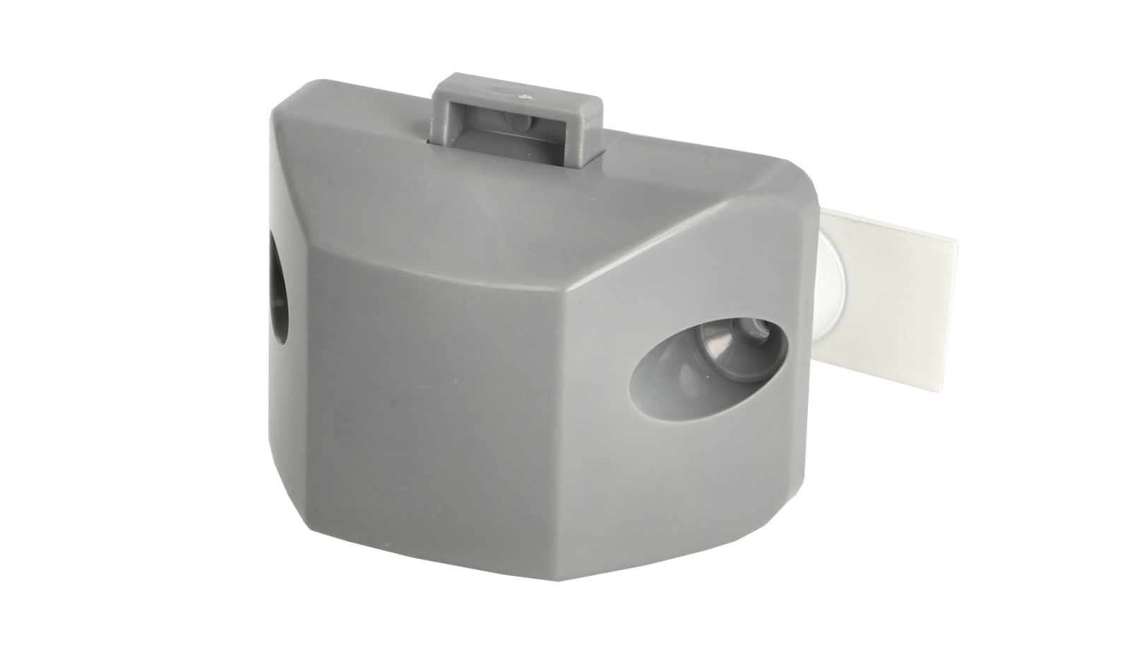 Högkvalitativ snäpplås med soft-close och handtagsfunktion, tillverkad av Zamak, yta: vit, finish: rektangulär, 14.03.045-0. - Bild 3