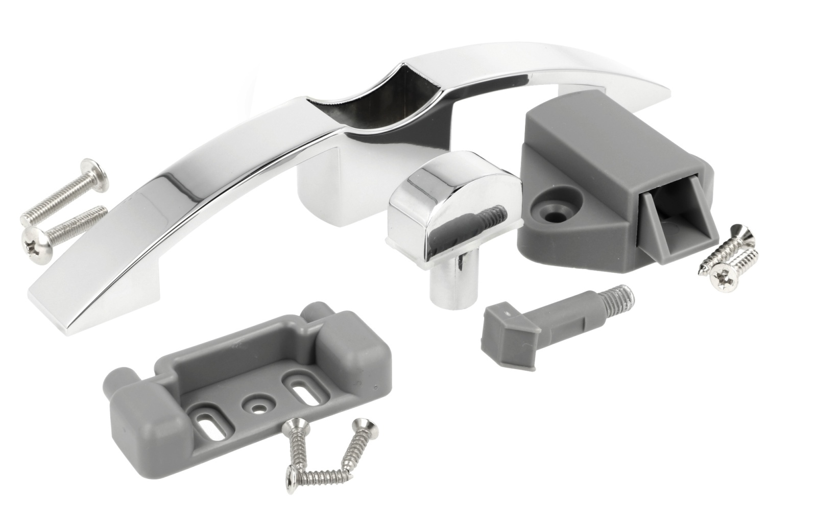 Högkvalitativt tryckknappshandtag, tillverkat av zamak, yta: förkromad, 14.03.070-0. Solid handtagsstängning med självlåsande lås och soft-close för yacht, husvagn, privatjet och mycket mer, av SISO Denmark - Bild 7