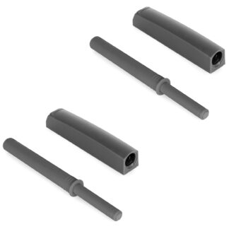 2 stycken elegant snäpplås, med monteringshölje, yta: antracitgrå, version: icke-magnetisk, 1900223. Stabil push-to-open dörröppnare för möbeldörrar, skåpdörrar, klaffar och mycket mer, från EMUCA