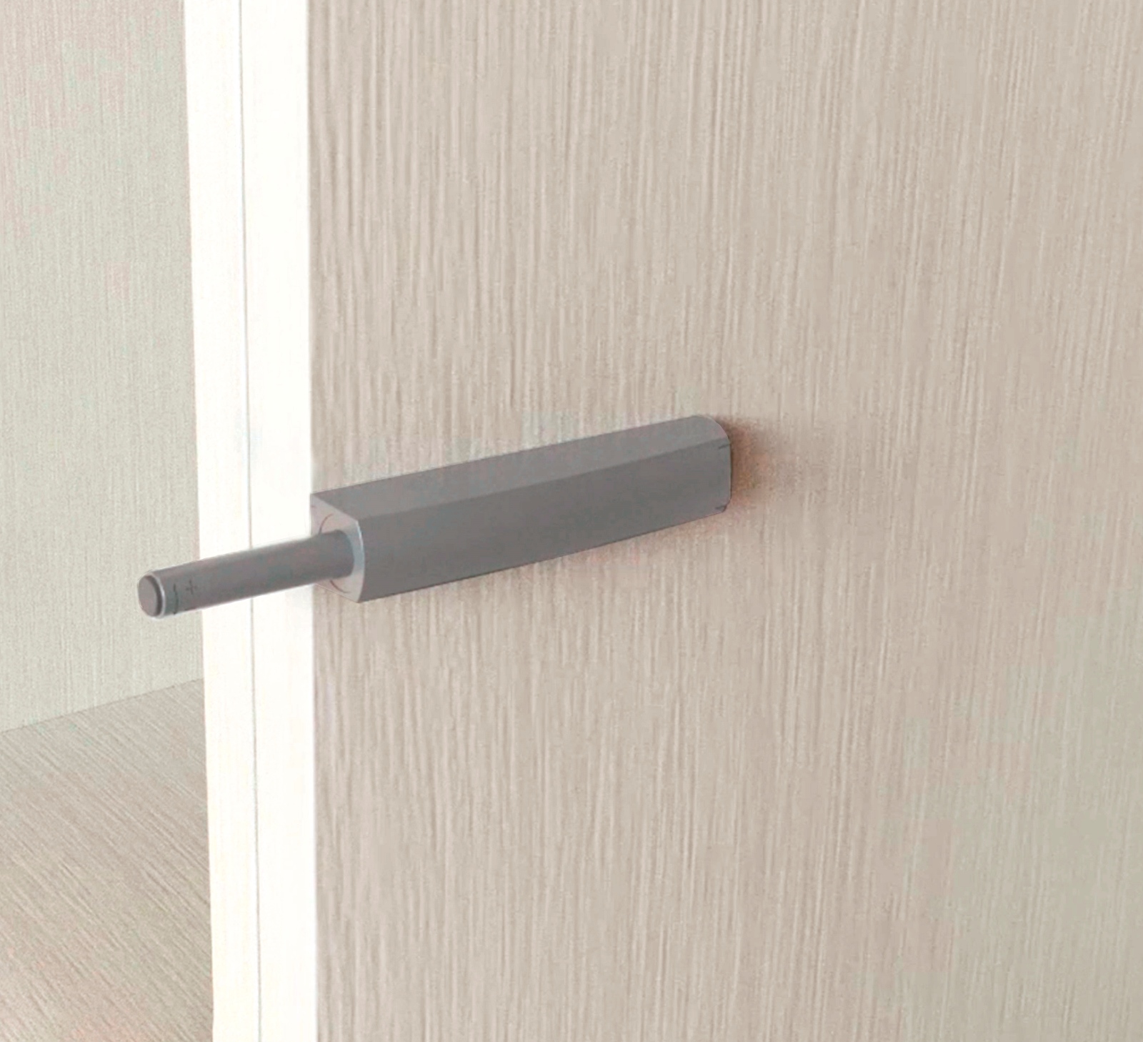 2 stycken elegant snäpplås, med monteringshölje, yta: grå, design: icke-magnetisk, 1900221. Stabil push-to-open dörröppnare för möbeldörrar, skåpdörrar, klaffar och mycket mer, från EMUCA - Bild 6