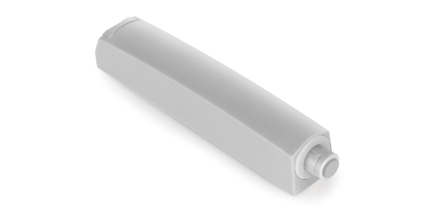 2 stycken elegant snäpplås, med monteringshölje, yta: grå, design: icke-magnetisk, 1900221. Stabil push-to-open dörröppnare för möbeldörrar, skåpdörrar, klaffar och mycket mer, från EMUCA - Bild 4