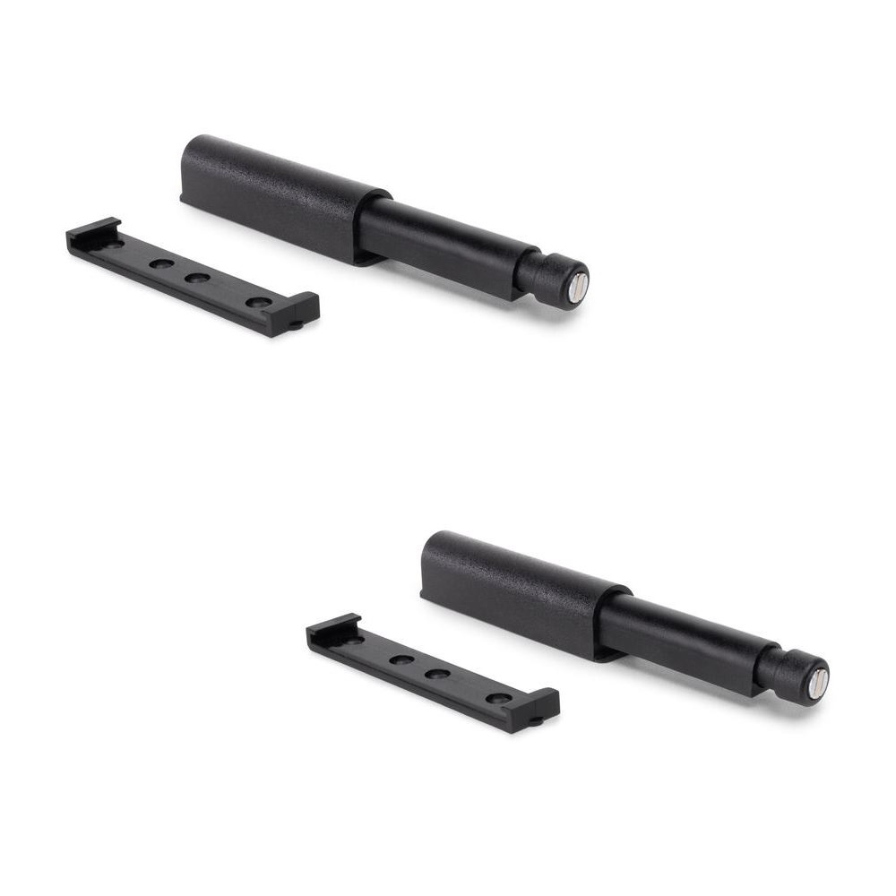 2 stycken elegant snäpplås, yta: svart, 62 mm (2-7/16"), version: magnetisk, 2033917. Stabil push-to-open-stängning för möbeldörrar, skåpdörrar, luckor och mycket mer, från EMUCA