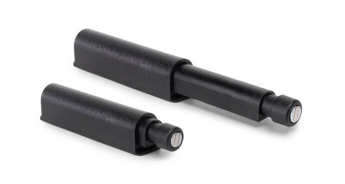 2 stycken elegant snäpplås, yta: svart, 62 mm (2-7/16"), version: magnetisk, 2033917. Stabil push-to-open-stängning för möbeldörrar, skåpdörrar, luckor och mycket mer, från EMUCA - Bild 4