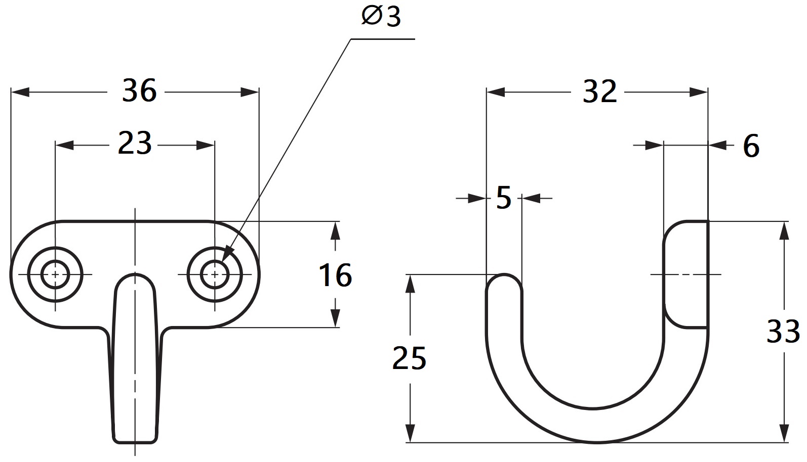 Högkvalitativ kroken i rostfritt stål, tillverkad av massivt rostfritt stål, lastkapacitet: 20 kg, 33 mm (1-19/64"), EP-40. Rostfria väggkrokar för klädhängare, badrum, utomhus, pool och mycket mer, av Sugatsune / LAMP® (Japan) - Bild 2