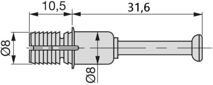 20 st expansionsbultar, tillverkade av stål och plast, yta: galvaniserad, 31,6 mm (1-1/4"), 5912905. Bredbart anslutningsankare för excentriska kopplingar, hyllor, skåpdelar och mycket mer, från EMUCA - Bild 2