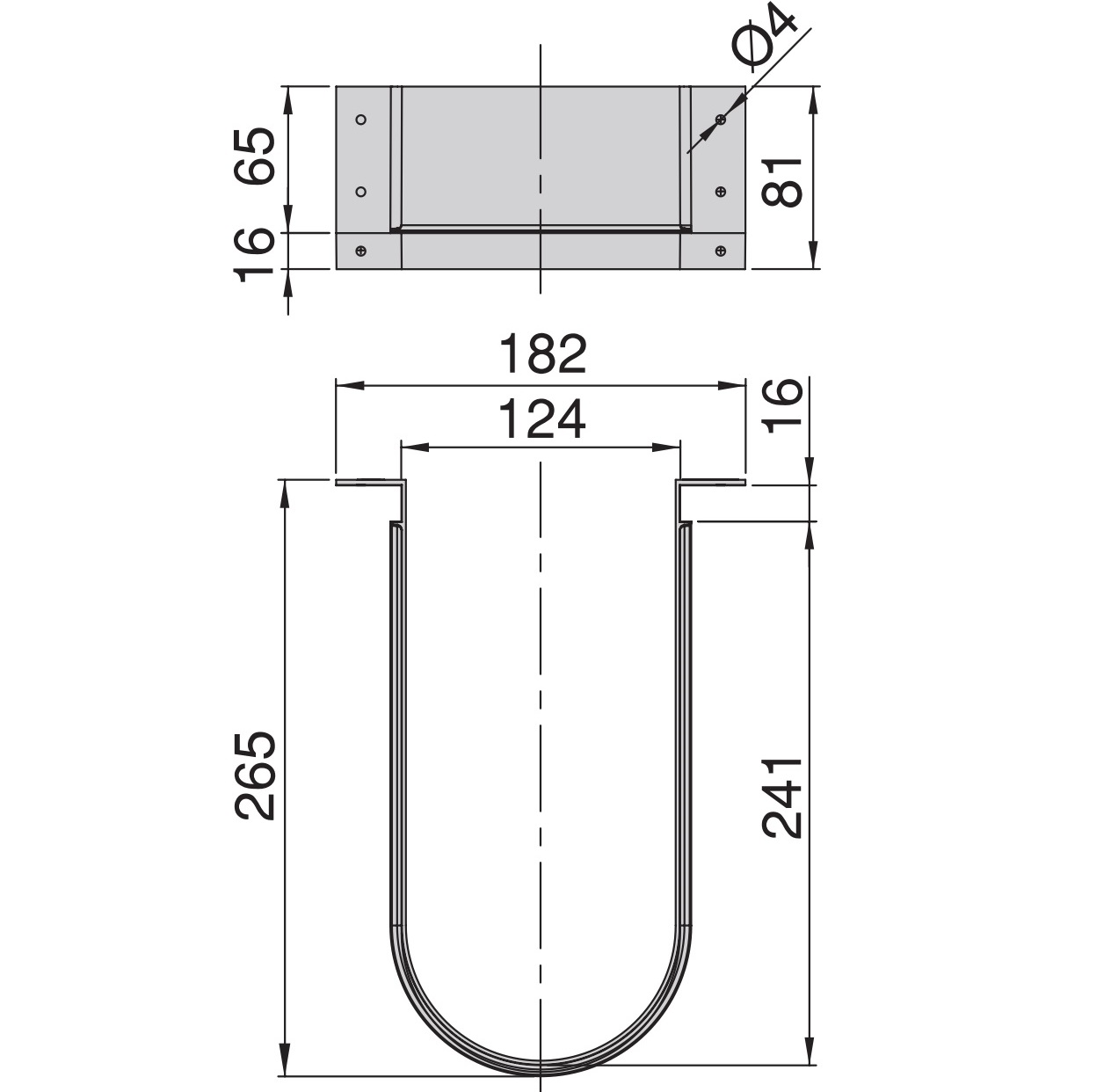 Böjd sifonutskärning, gjord av plast, yta: grå, 3044421. sifonskydd för tvättställsskåp, köksskåp, badrumsskåp, sifon, avlopp och mycket mer, från EMUCA - Bild 2