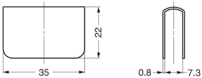 Motplatta för glastjocklek 6 mm (15/64"), tillverkad av stål, yta: svart, 35 mm (1-3/8"), K-110B och K-110-P6. Motsvarighet till vitrinskåpsdörr, magnetisk flugsnappare och mycket mer, av Sugatsune / LAMP® (Japan) - Bild 2