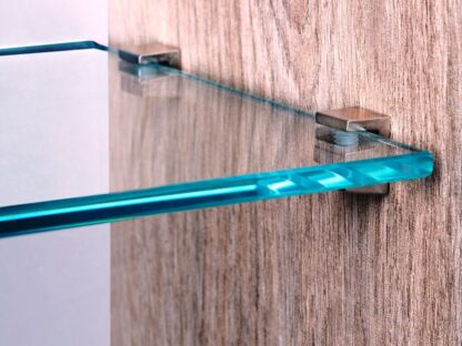 8 st högkvalitativa hyllfästen i glas, yta: nickelpläterad, 3 mm (1/8"), 4010007. hyllkonsoler i glas för glashyllor, vitrinskåpshyllor, badrumsskåp och mer, av EMUCA - Bild 4
