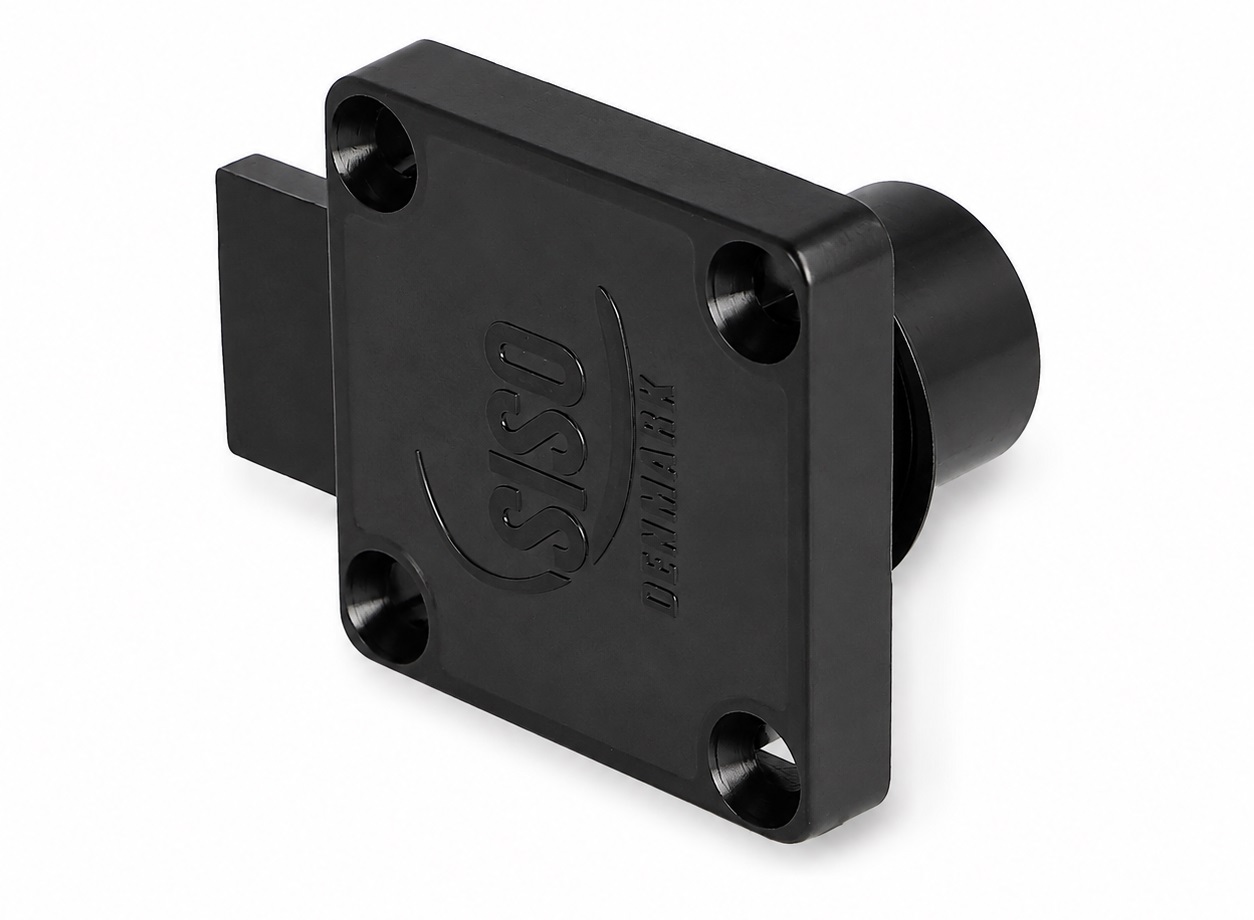 Högkvalitativt boxlås, yta: svart, ⌀19 mm (3/4"), version: vänster stängning, 14.01.062-5. Robust skruvlås för skåpdörrar, möbeldörrar, kontorsskåp, arkivskåp och mycket mer, av SISO Danmark - Bild 2