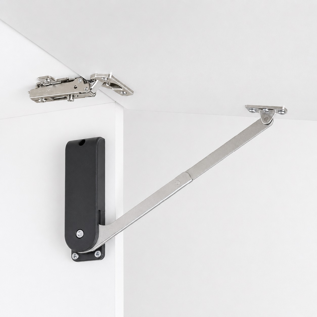 Högkvalitativ klafffästare, yta: svart, version: höger, HDS-30HR-BL. Robust flikstöd för hopfällbara skåpor, köksmöbler och mycket mer, av Sugatsune / LAMP® (Japan) - Bild 2