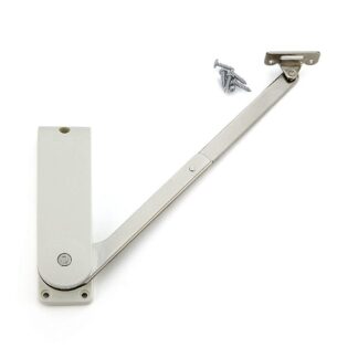 högkvalitativ klaffhaltare, HDS-30KR-WT, från Sugatsune, vit, version: höger. Produktbild