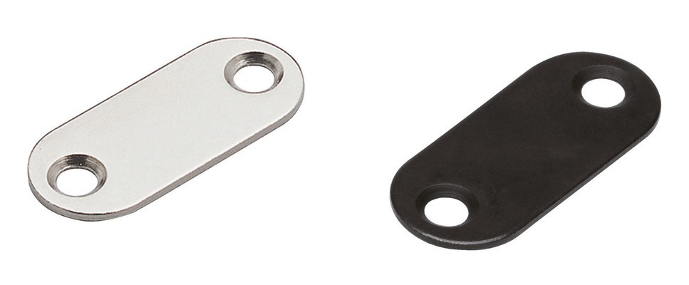 8 stycken lång oval magnetisk motplatta med 2 försänkta hål, yta: svart, 35 mm (1-3/8"), MC-YN001U-BL. Magnetisk motsvarighet för magnetiska spärrar, magnetlås, skåpdörr och mycket mer, av Sugatsune / LAMP® (Japan) - Bild 3