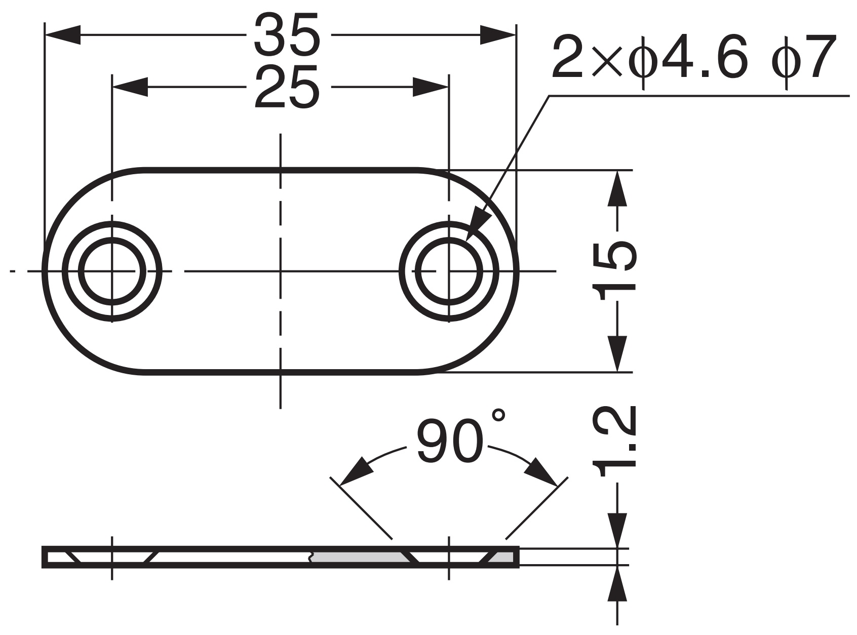8 stycken lång oval magnetisk motplatta med 2 försänkta hål, yta: svart, 35 mm (1-3/8"), MC-YN001U-BL. Magnetisk motsvarighet för magnetiska spärrar, magnetlås, skåpdörr och mycket mer, av Sugatsune / LAMP® (Japan) - Bild 2