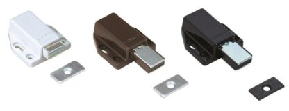 2 stycken högkvalitativa magnetiska snäpplås, inkl. motplatta, yta: brun, 38 mm (1-1/2"), ML-80BR. Push-to-open dörröppnare för möbeldörrar, skåpdörrar och mycket mer, av Sugatsune / LAMP® (Japan) - Bild 4