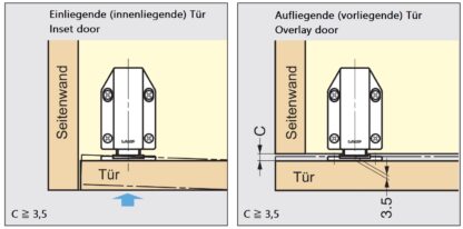 2 stycken magnetiska snäpplås, inkl. motplatta, yta: svart, 70 mm (2-3/4"), version: med lång låspinne, ML-120BL. Push-to-open dörröppnare för möbeldörrar, skåpdörrar och mycket mer, av Sugatsune / LAMP® (Japan) - Bild 3