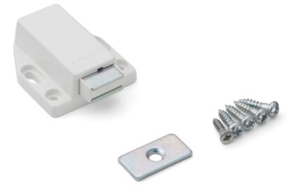 2 stycken högkvalitativa magnetiska snäpplås, inkl. motplatta, yta: vit, 38 mm (1-1/2"), ML-80W. Push-to-open dörröppnare för möbeldörrar, skåpdörrar och mycket mer, av Sugatsune / LAMP® (Japan) - Bild 5