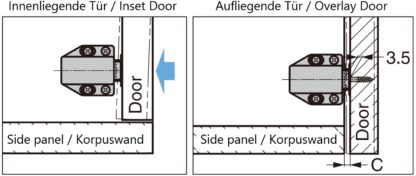 2 stycken högkvalitativa magnetiska snäpplås, inkl. motplatta, yta: vit, 38 mm (1-1/2"), ML-80W. Push-to-open dörröppnare för möbeldörrar, skåpdörrar och mycket mer, av Sugatsune / LAMP® (Japan) - Bild 3
