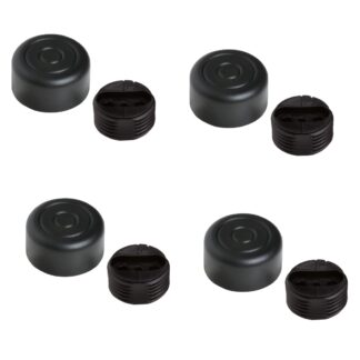 Fyra delar robust möbeljusterare, B571-25-BK, diameter: ⌀25 mm, från Kojima, lastkapacitet: 600 kg (1323 lbs), svart, version: standard. Produktbild