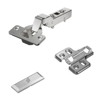 Rostfritt stålgångjärn, stöd: halvvilande, 9289592, av Hettich, design: monteringsplatta med 0 mm avstånd. Produktbild