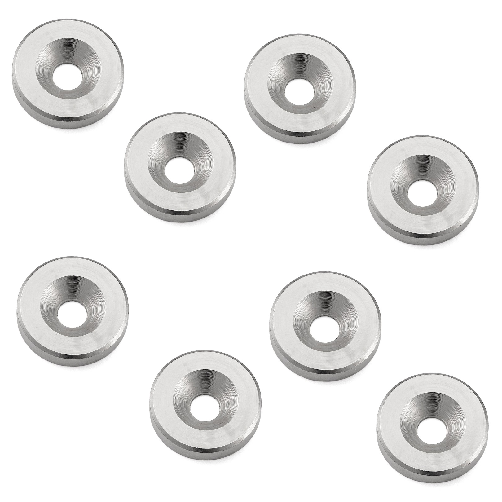 8 stycken runda magnetiska motplåtar, W12, diameter: ��15 mm, av Sugatsune, nickelpläterad. Produktbild