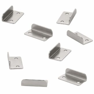 8 stycken högkvalitativt låsfäste, tillverkade av stål, yta: nickelpläterat, 30 mm (1-3/16"), 14.01.064-1. Robust slutplåt för möbellås, skåplås, skruvlås, skåpsdörr och mycket mer, från SISO Danmark