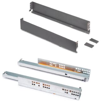 Lådset, med extra tunna ramar, höjd: 88 mm (3-15/32"), yta: antracitgrått, 490 mm (19-19/64"), version: full förlängning med mjuk stängning, 3275435. lådset för köksmöbler och mycket mer, från EMUCA