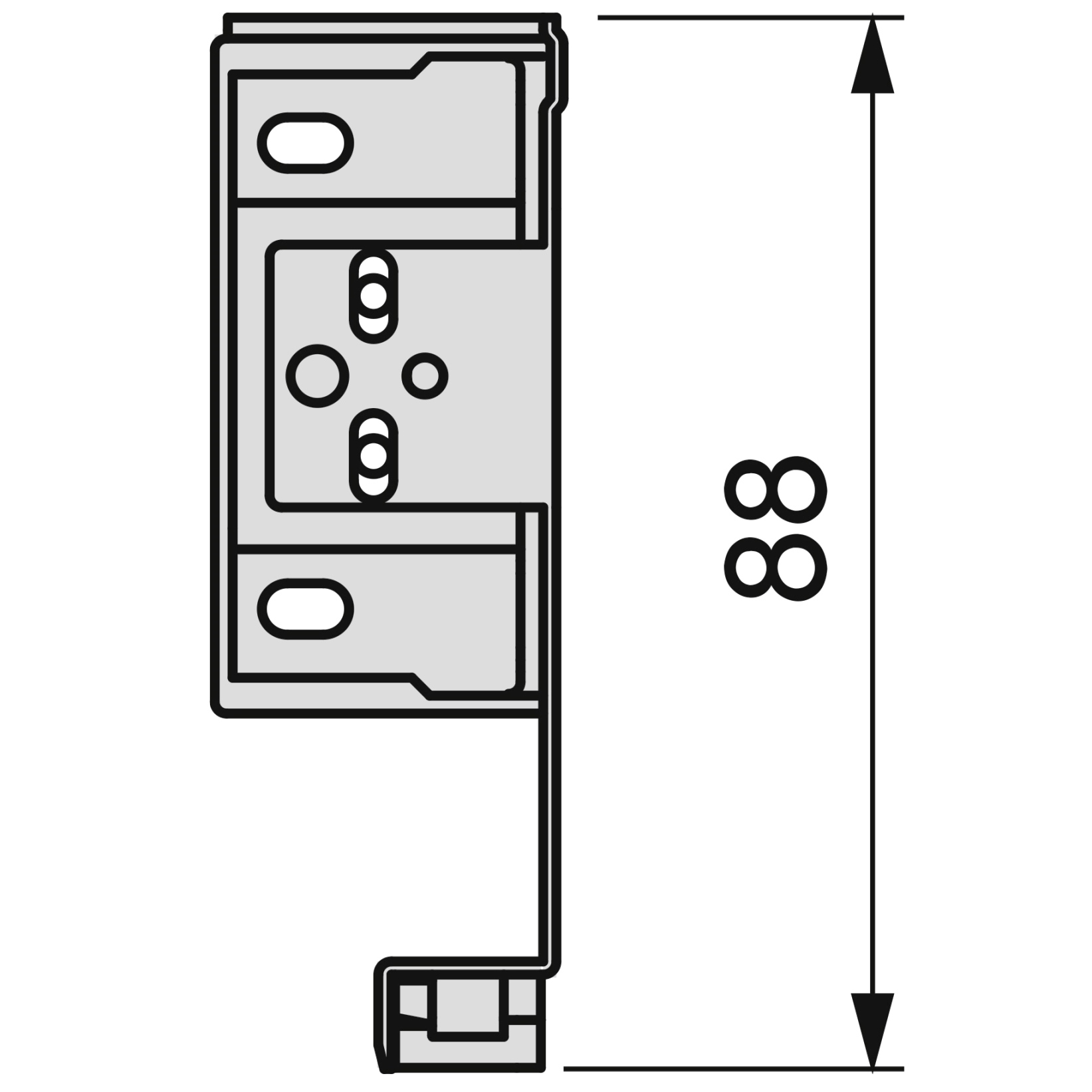 Lådset, med extra tunna ramar, höjd: 88 mm (3-15/32"), yta: vit, 340 mm (13-25/64"), version: delvis förlängning med push-to-open, 3275112 lådaset för köksmöbler och mycket mer, av EMUCA - Bild 3