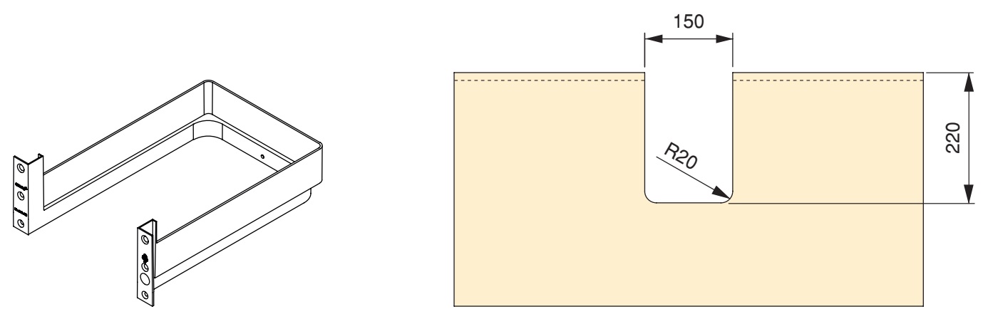 Högkvalitativ sifonutskärning, tillverkad av plast, yta: antracitgrå, 3011923. Rektangulärt sifonskydd för tvättställsskåp, köksskåp, badrumsskåp, sifon, avlopp och mycket mer, från EMUCA - Bild 3