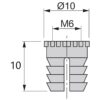 20 stycken högkvalitativ expansionshylsa med invändig gänga M6, tillverkad av nylon (PA), 10 mm (25/64"), 9007920. Praktisk expansionsgänginsats för trädelar, möbelanslutningar, elektronikhöljen och mycket mer, från EMUCA - Bild 2