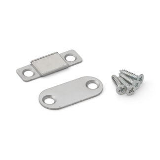 Magnetiska spärrar av korrosionsbeständigt rostfritt stål, inklusive motskiva och monteringsskruvar, MC-YN015SP, av Sugatsune / LAMP (Japan)