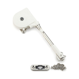 Mjuk klafffästing, kort arm, yta: vit, SDS-100W-TVZ, av Sugatsune / LAMP (Japan)