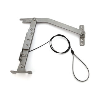 Dörrstopp, med vajerhiss YA-2020WL, längd: 395 mm, av Sugatsune / LAMP (Japan)