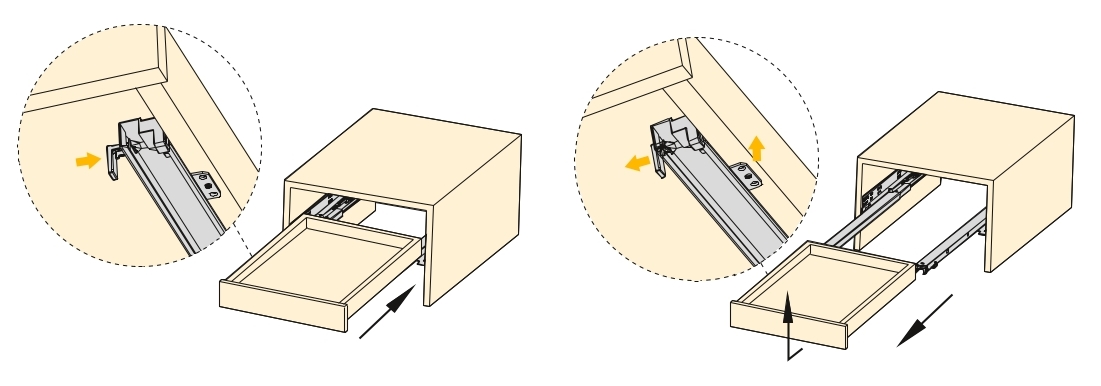 Golvmedar, lastkapacitet: 30 kg (67 lbs), 550 mm (21-21/32"), version: fullutdrag med soft-close, 3124605. Högkvalitativa golvutdrag för trälådor, trälådor, trähyllor och mycket mer, från EMUCA - Bild 3