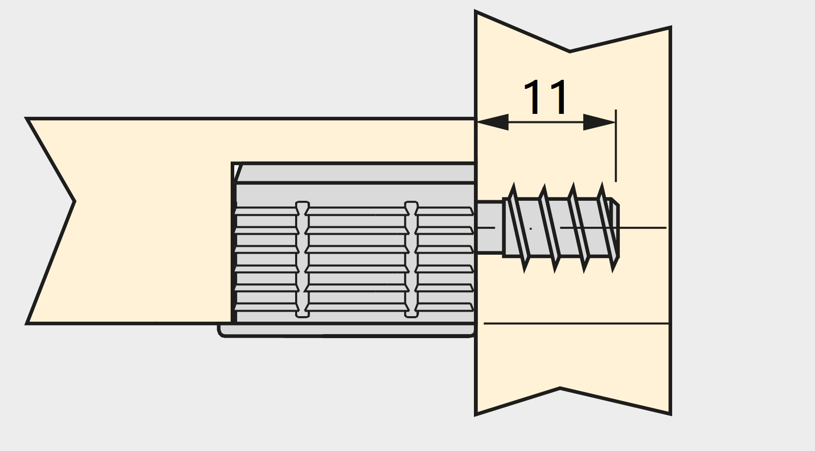 20 stycken robust anslutningsbult för borrning ⌀6 mm, tillverkad av Zamak, 11 mm (7/16"), 8083901. Robust excentrisk stift för möbelanslutning och mycket mer, från EMUCA - Bild 3