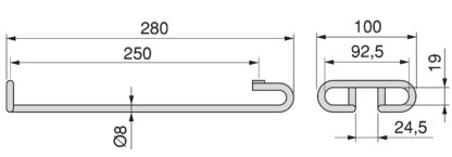 Högkvalitativ vinglashållare, tillverkad av stål, yta: förkromad, 280 mm (11-1/32"), 8930011. Praktisk glashängare för vinglas, champagneglas, cocktailglas, cognacsglas, bägare och mycket mer, från EMUCA - Bild 3