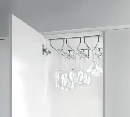 Högkvalitativ vinglashållare, tillverkad av stål, yta: förkromad, 340 mm (13-25/64"), 8938011. Praktisk glashängare för vinglas, champagneglas, cocktailglas, cognacsglas, bägare och mycket mer, från EMUCA - Bild 6